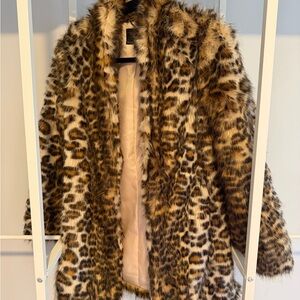 Banana Republic Animal Print Teddy Jacket
